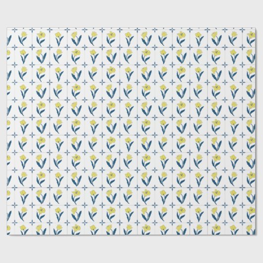 Delft Tile Pattern Geschenkpapier (Flach)