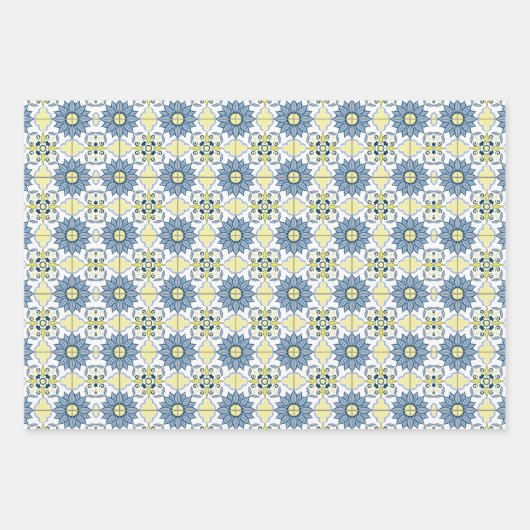 Delft Tile Pattern Geschenkpapier Set (Vorderseite 3)