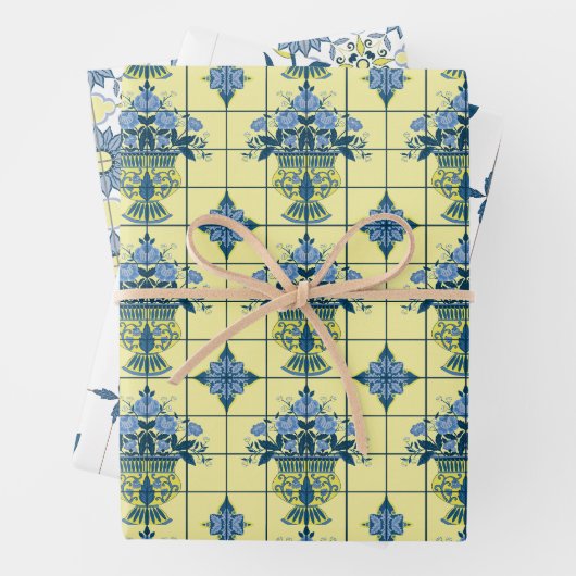 Delft Tile Pattern Geschenkpapier Set (Beispiel)