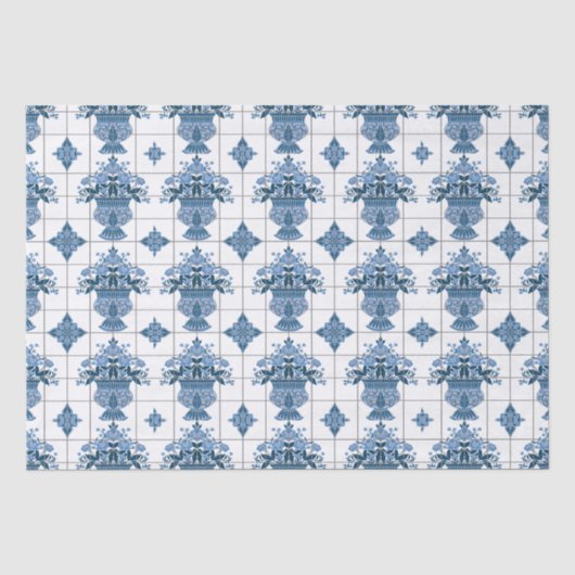 Delft Tile Pattern Seidenpapier (Vorderseite)