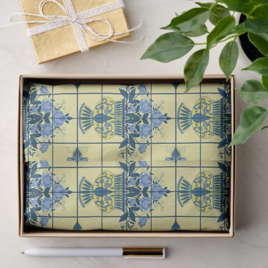 Delft Tile Pattern Seidenpapier (Geschenk)