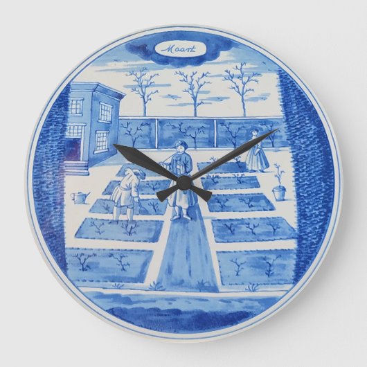 Delft-Töpferei 1 Große Wanduhr (Vorderseite)