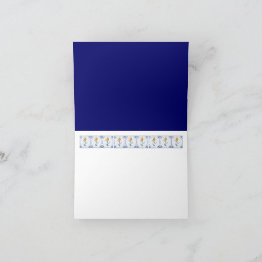 Delft Tulip Tile Art Dankeschön Karte (Innenseite)