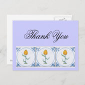 Delft Tulip Tile Vielen Dank Postcard anpassbar Postkarte (Vorne/Hinten)