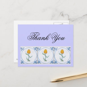 Delft Tulip Tile Vielen Dank Postcard anpassbar Postkarte