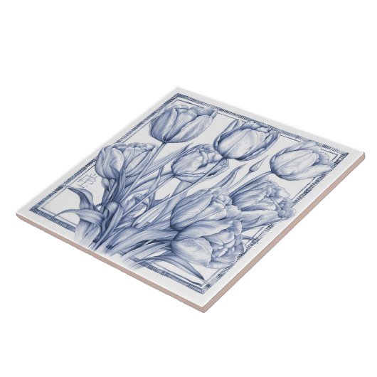 Delft Tulip Wine Decke Jugendstil Fliese (Seite)