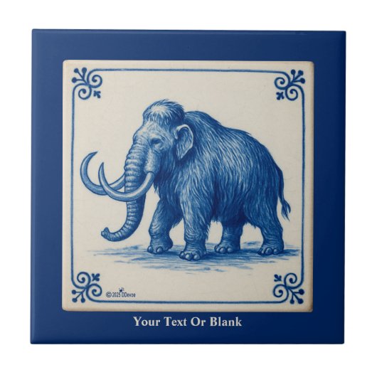 Delft Wooly Mammoth Fliese (Vorderseite)