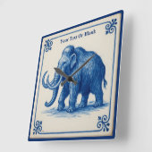 Delft Wooly Mammoth Quadratische Wanduhr (Winkel)