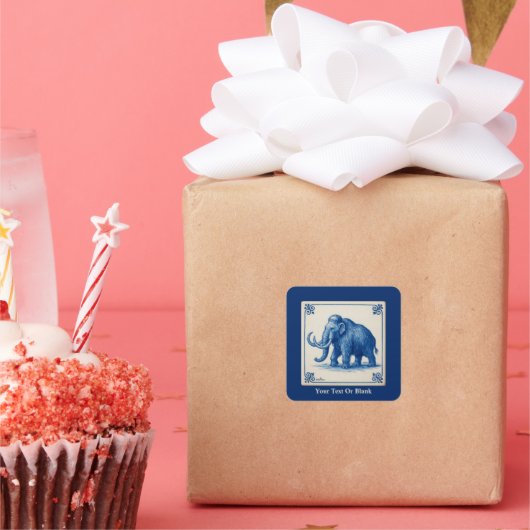 Delft Wooly Mammoth Quadratischer Aufkleber (Party)