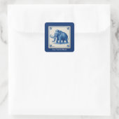 Delft Wooly Mammoth Quadratischer Aufkleber (Tasche)