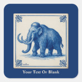 Delft Wooly Mammoth Quadratischer Aufkleber (Vorderseite)