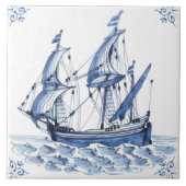 Delfter Blau Niederländischer Stil Fregatte Schoon Fliese (Vorderseite)