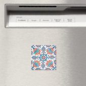Delfter Blau-Rot-Kornblumen-Fliesenkunst Magnet (In Situ (Geschirrspüler))