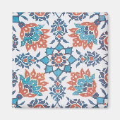 Delfter Blau-Rot-Kornblumen-Fliesenkunst Magnet (Vorne)
