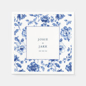Delfter Blau-Weiß-Hochzeitsserviette Serviette (Vorderseite)