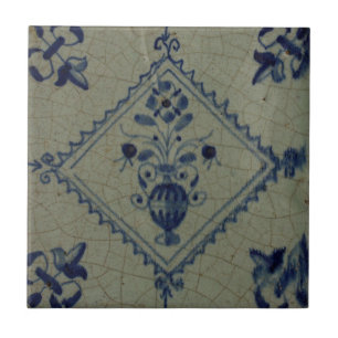 Delfter Blaue Fliese - Vasen mit Blumen und Blumen