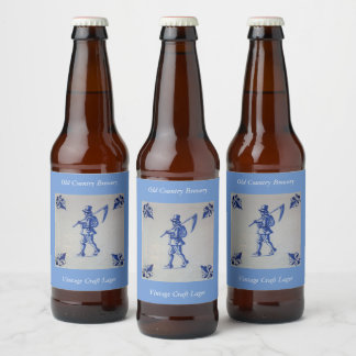 Delfter Blaue Kachel - Vorlage Bierflaschenetikett