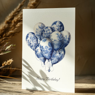 Delfter Blauwe Ballonnen, Alles Gute zum Geburtsta Postkarte