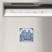 Delfter Häuser im Delft-Blau-Stil Magnet (In Situ (Geschirrspüler))