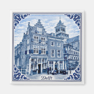 Delfter Häuser im Delft-Blau-Stil Magnet