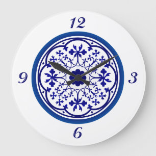 Delfter Inspirierte Blau Weiße Wanduhr