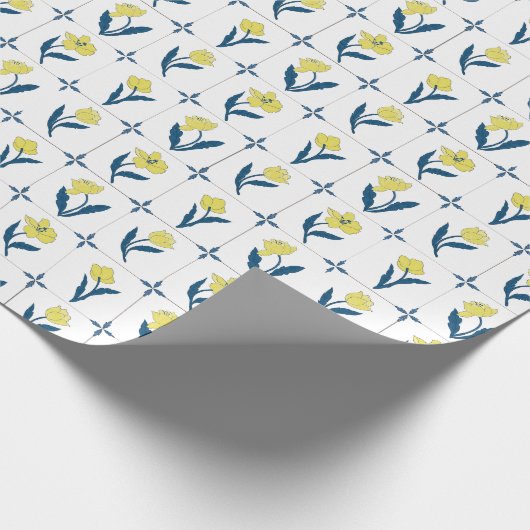 Delfter Kachel Muster  Geschenkpapier (Ecke)