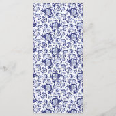 Delfts Blauw Delft Blue Dutch Wedding Dinner Menu Menükarte (Rückseite)