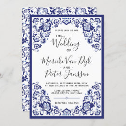 Delfts Blauw | Delft Blue Dutch Wedding Einladung