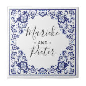 Delfts Blauw | Delft Blue Dutch Wedding Keepake Fliese (Vorderseite)