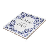 Delfts Blauw | Delft Blue Dutch Wedding Keepake Fliese (Seite)