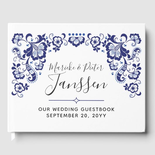 Delfts Blauw | Delft Blue Dutch Wedding Keepake Gästebuch (Vorderseite)