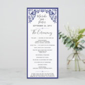Delfts Blauw | Delft Blue Dutch Wedding Program Programm (Stehend Vorderseite)
