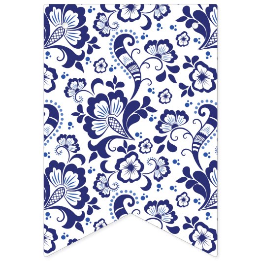 Delfts Blauw | Delft Blue Dutch Wedding Reception Wimpelkette (Zweite Fahne)