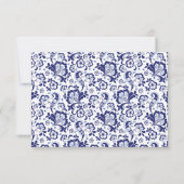 Delfts Blauw | Delft Blue Dutch Wedding RSVP Card Karte (Rückseite)