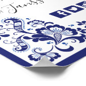 Delfts Blauw | Delft Blue Hashtag Fotos Wedding Poster (Ecke)