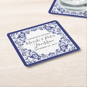 Delfts Blauw Delft Blue Rechteckiger Pappuntersetzer