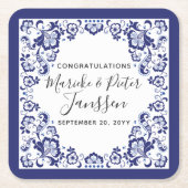 Delfts Blauw Delft Blue Rechteckiger Pappuntersetzer (Vorderseite)