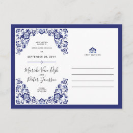 Delfts Blauw | Delft Blue Save the Date Foto Ankündigungspostkarte
