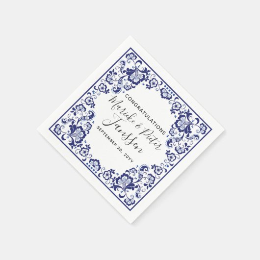 Delfts Blauw Delft Blue Serviette (Ecke)