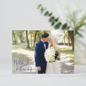 Delfts Blauw | Delft Blue Vielen Dank Single Foto Dankeskarte (Stehend Vorderseite)