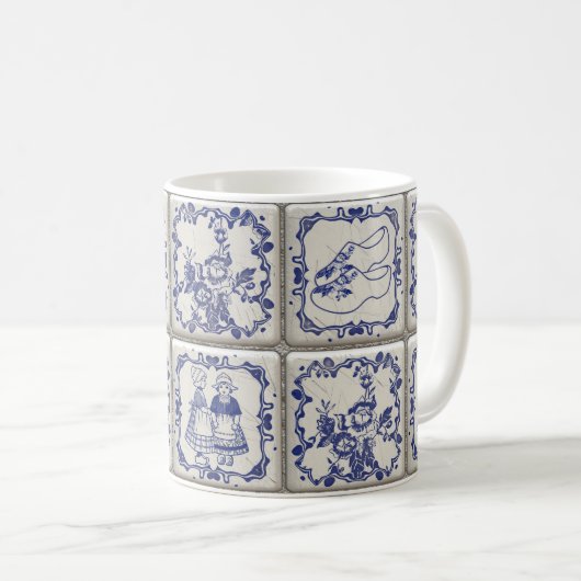 Delfts Blauw Pattern Tiles Kaffeetasse (VorderseiteRechts)