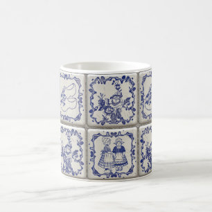 Delfts Blauw Pattern Tiles Kaffeetasse