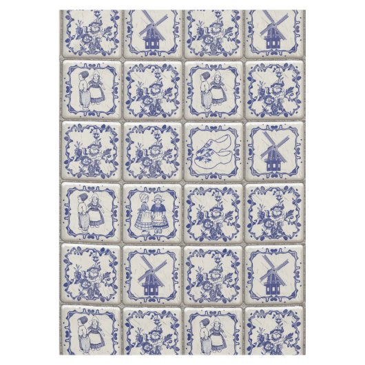 Delfts Blauw Pattern Tiles Tischdecke (Vorderseite)
