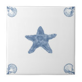 Delftstarfish-Fliese mit Muschel-Ecken Fliese (Vorderseite)