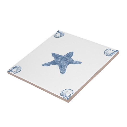 Delftstarfish-Fliese mit Muschel-Ecken Fliese (Seite)
