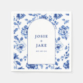 Delftware blau-weiße Bogen-Hochzeitsserviette Serviette (Vorderseite)