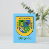 Delgado-Familie Heraldic Shield Postkarte (Stehend Vorderseite)