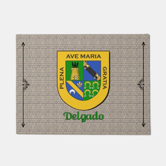 Delgado Historischer Schild auf Kobelstein Fußmatte (Vorderseite)