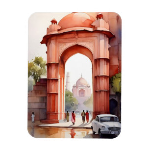 Delhi Aquarellkunst Magnet