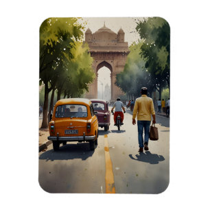 Delhi Aquarellkunst Magnet